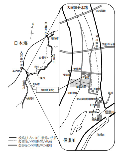 図表２-５大河津可動堰改築事業位置図